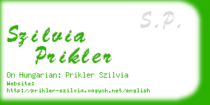 szilvia prikler business card